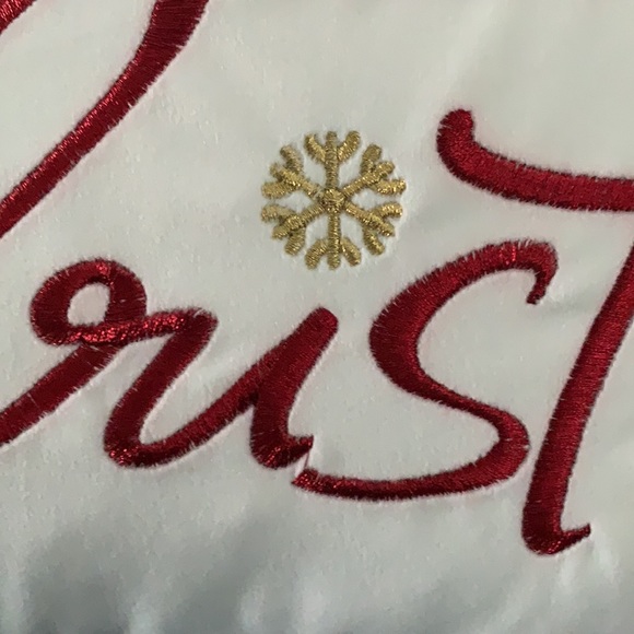 Embroidery Merry Christmas Velvet Decorative Pillow - Picture 9 of 10